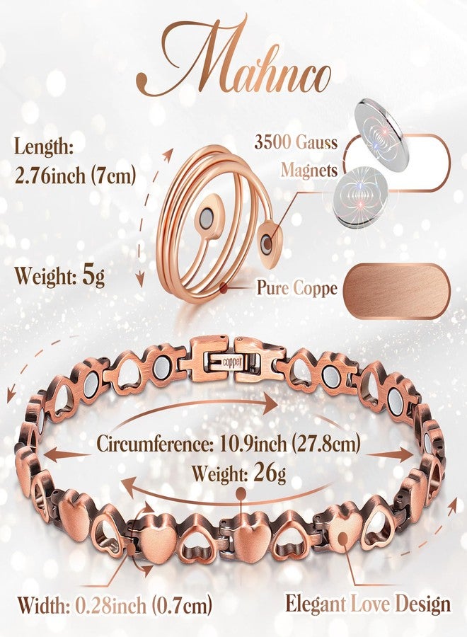 Mahnco Copper Anklet for Women Magnetic Copper Ankle & Lymphatic Drainage Ring with 3500 Gauss Magnets 100% Solid Pure Copper Jewelry Gift with Adjustment Tool - Image 3